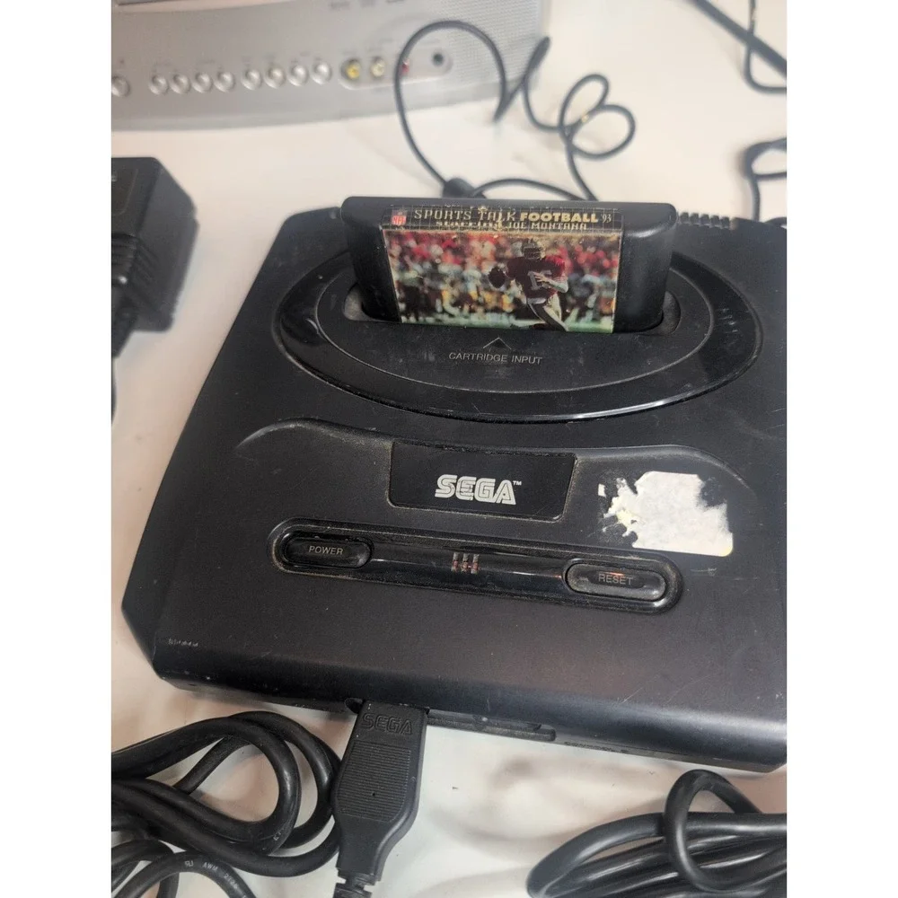 SEGA Genesis Model 2 Fully Tested W/ 2 Controllers, Game Power Cord Wires